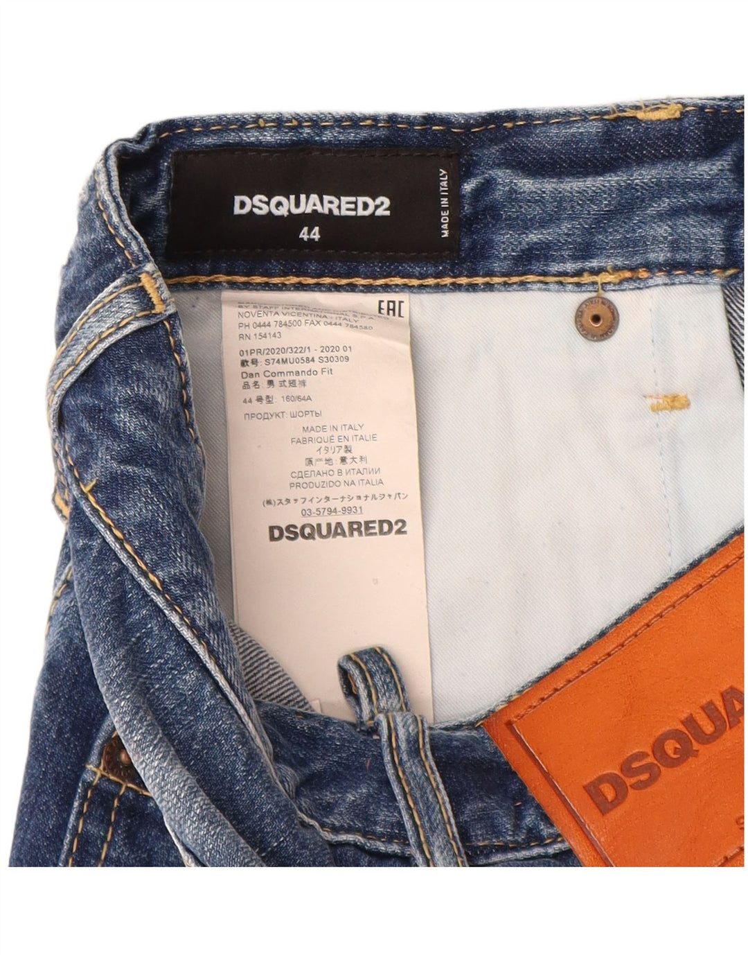 Dsquared2 Short en jean vieilli pour femme IT 44 Medium W28 Bleu Coton