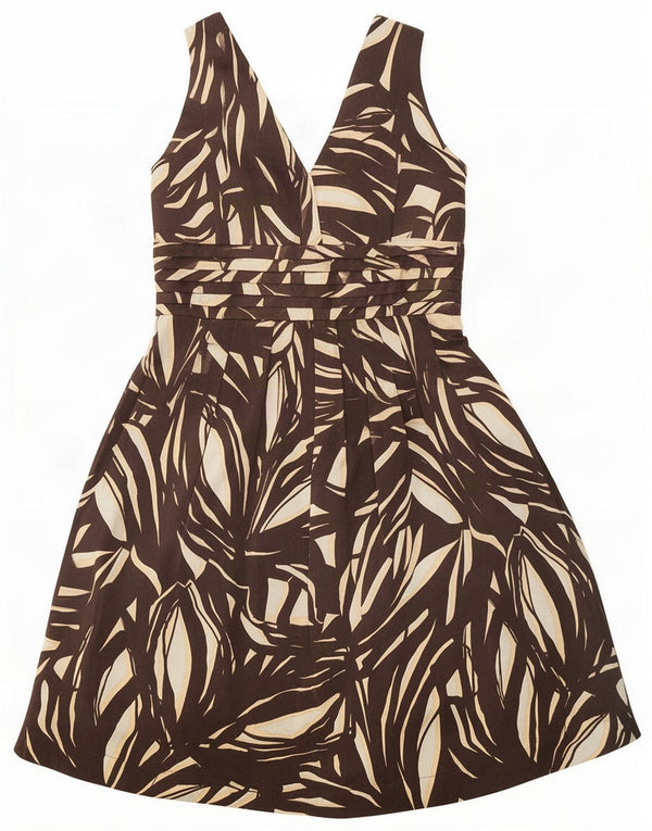 Marks & Spencer Robe trapèze autographe pour femme UK 12 Marron moyen géométrique