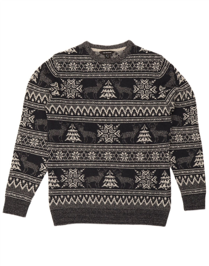 Cedarwood State Pull col rond pour homme Gris moyen Fair Isle