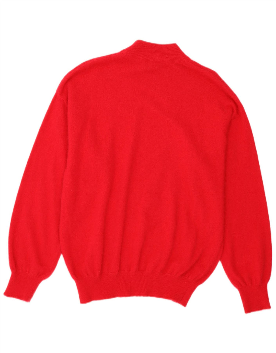 VINTAGE Pull col roulé femme UK 16 Grand Angora Rouge