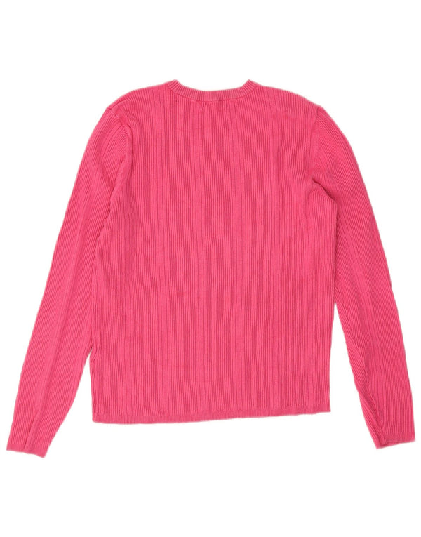 Marks & Spencer Pull à col rond pour femme UK 14 Viscose rose moyen