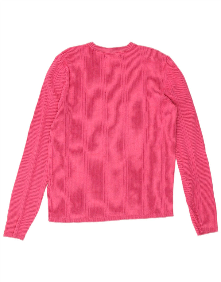 Marks & Spencer Pull à col rond pour femme UK 14 Viscose rose moyen