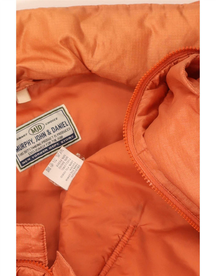 vintage Mens Loose Fit Veste rembourrée UK 40 Grand Orange Polyamide