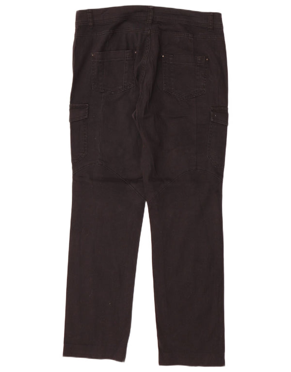 Naf Naf Pantalon cargo droit pour femme EU 42 Large W34 L30 Coton noir