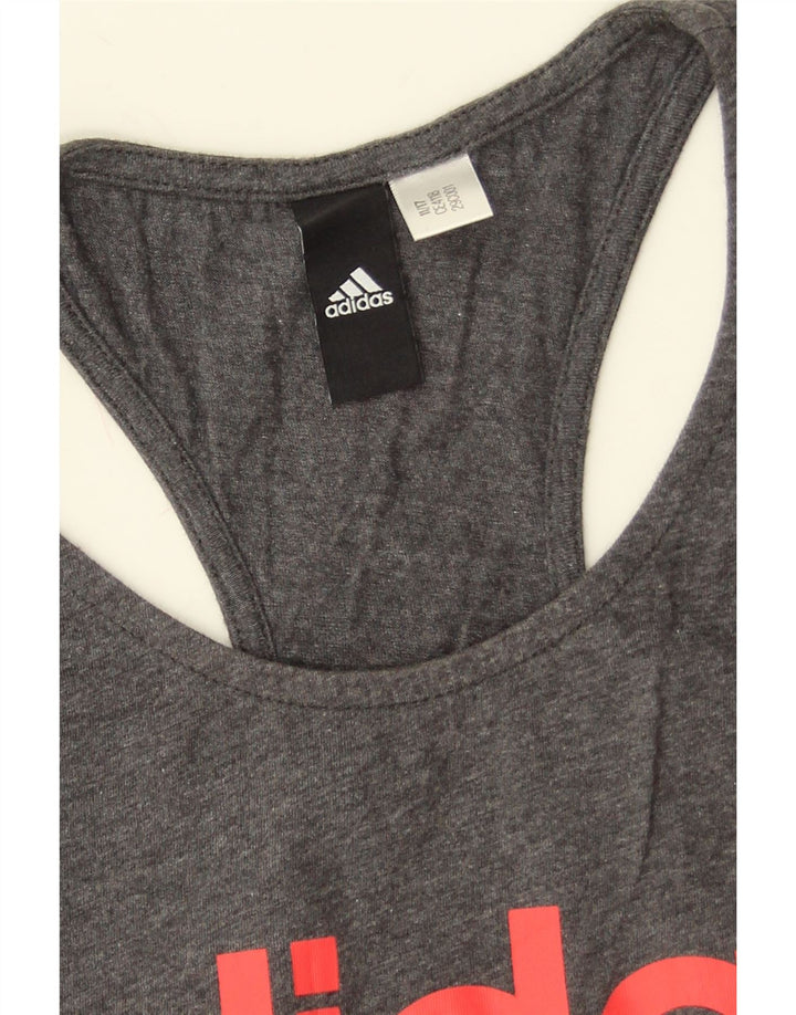 Adidas Débardeur graphique pour femme UK 8 Petit Gris Moucheté