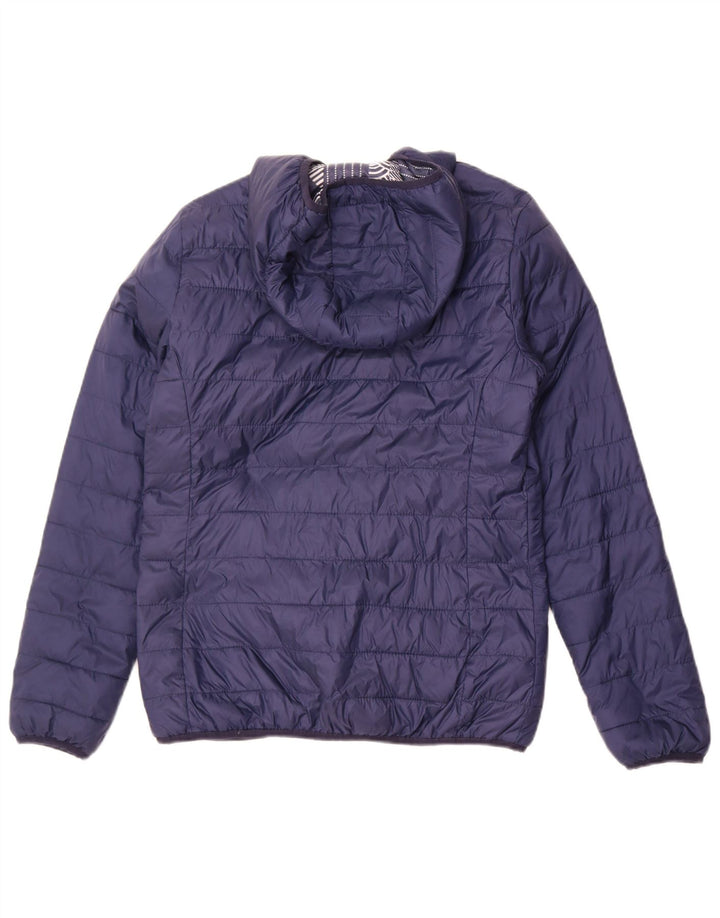 Champion Veste matelassée à capuche pour femme IT 46 Large Bleu Marine Patchwork