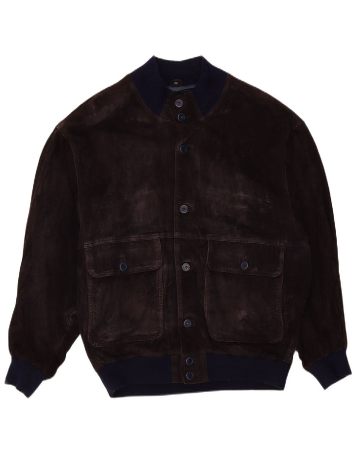 VINTAGE Veste Bomber En Daim Homme IT 52 XL Violet