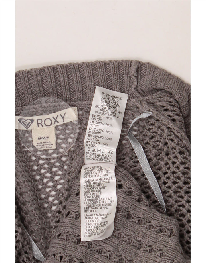 Roxy Cardigan Long pour Femme UK 14 Coton Gris Moyen