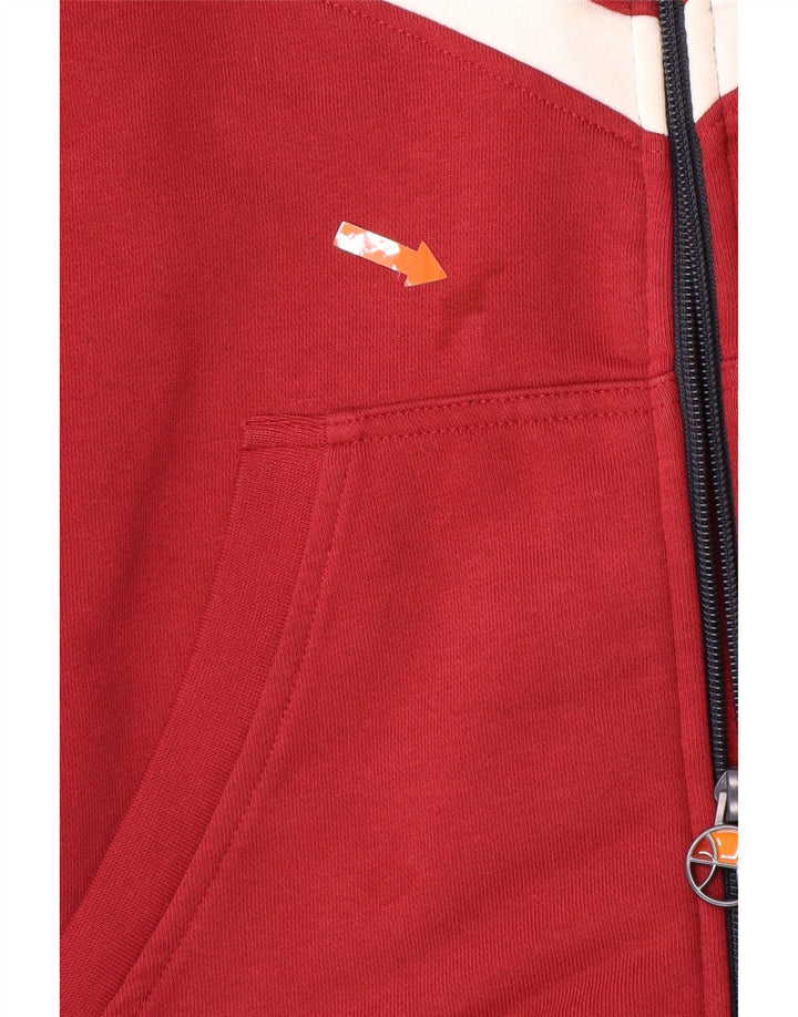 ELLESSE Pull à capuche zippé pour homme en coton color block rouge moyen