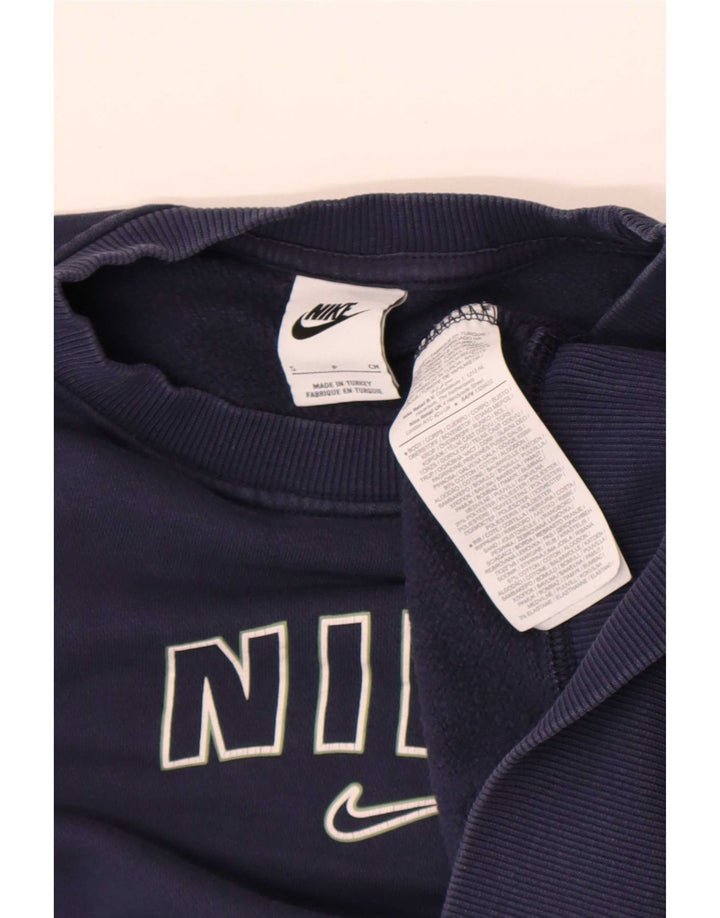 Nike Sweat-shirt court surdimensionné pour femme UK 10 Petit Bleu marine
