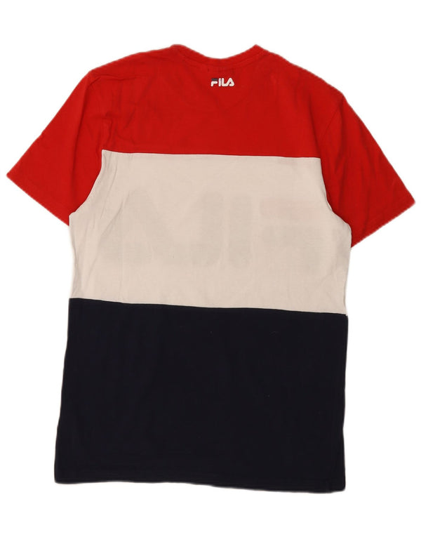 Fila Homme Graphic T-Shirt Top XS Multicolore Colourblock Coton