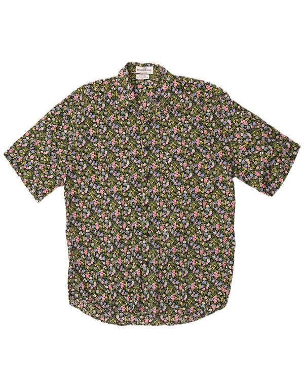 Daniel Dodd Chemise à manches courtes pour homme Grand vert floral