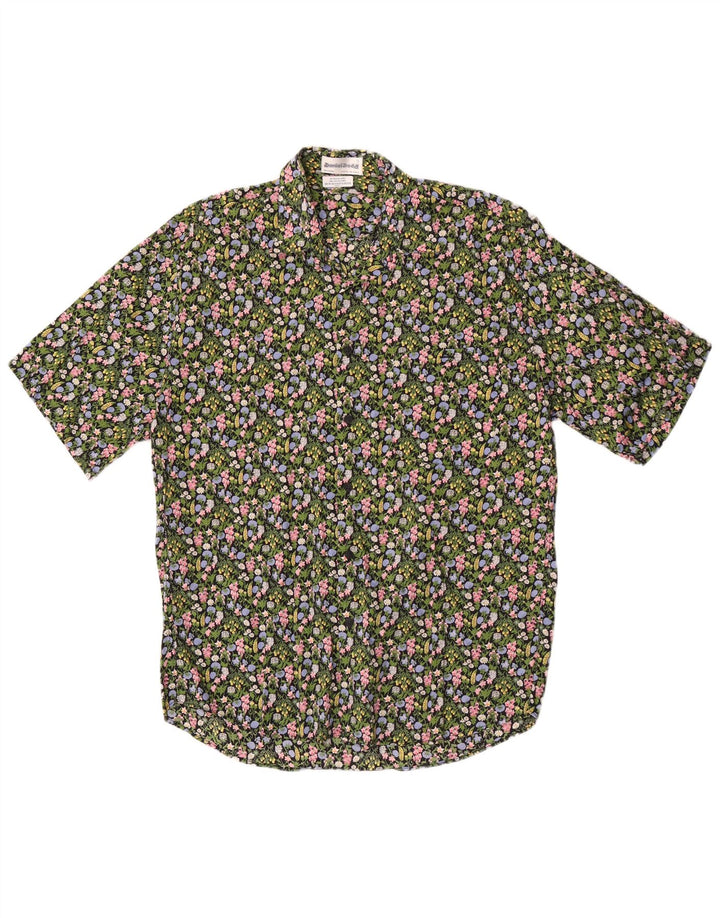 Daniel Dodd Chemise à manches courtes pour homme Grand vert floral