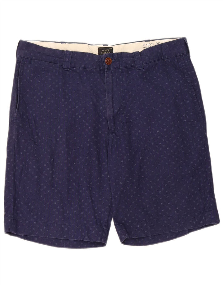 J. CREW Short Chino Stanton W32 Homme Bleu Marine Moyen en Coton à Pois