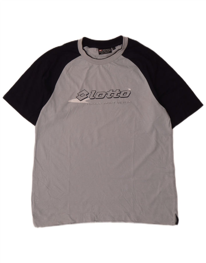 Lotto T-Shirt Graphique Homme Gris Moyen Colourblock Coton