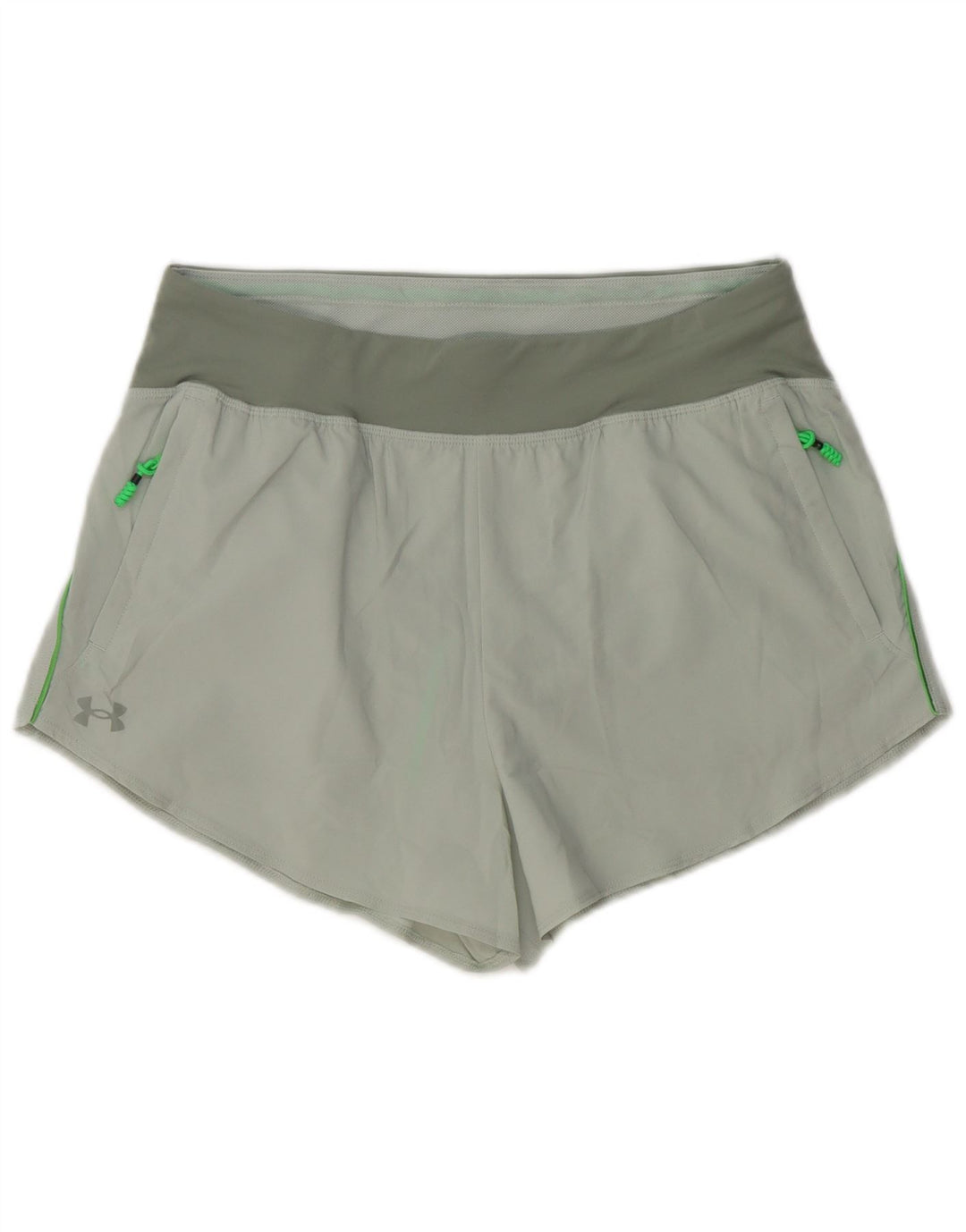 Under Armour Short de sport pour femme UK 14 Large Gris Colorblock Polyester