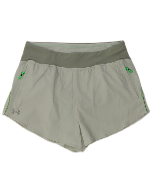 Under Armour Short de sport pour femme UK 14 Large Gris Colorblock Polyester
