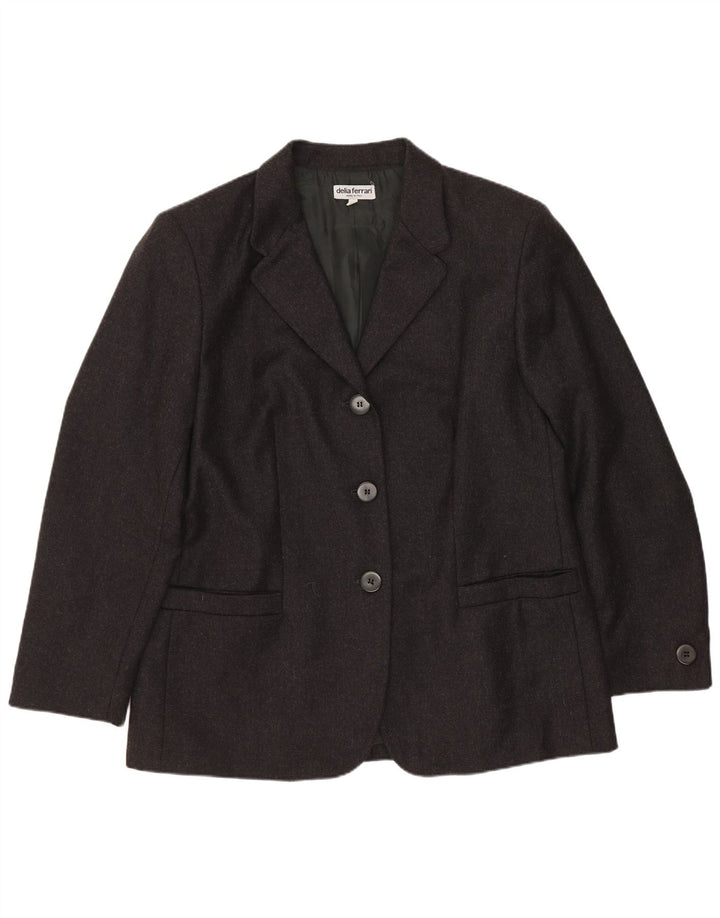 Delia Ferrari Veste Blazer 3 Boutons Femme IT 45 Laine Vierge Noir Moyen