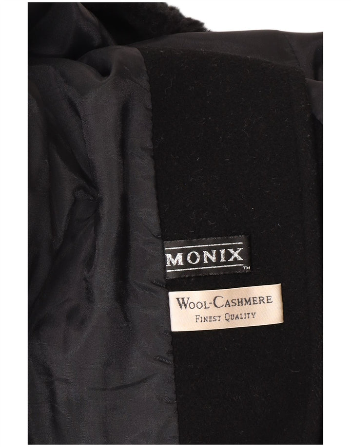 VINTAGE Womens Overcoat UK 16 Large Black Wool Classic