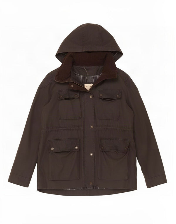 Fat Face Veste à capuche en coton ciré pour femme UK 18 XL Marron