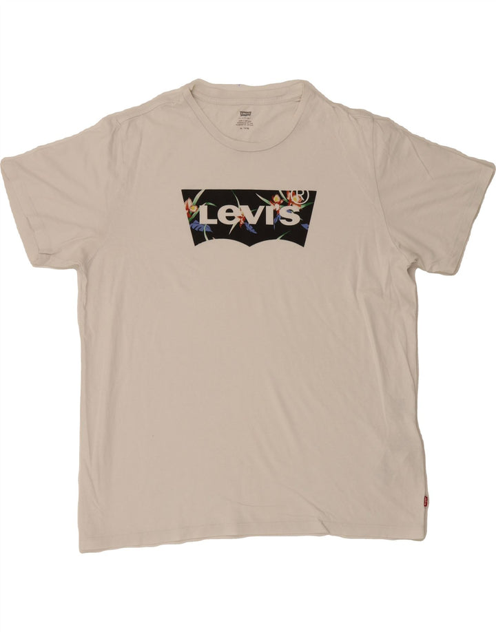 LEVI'S Mens Graphic T-Shirt Top XL White Cotton Vintage Levi's and Second-Hand Levi's from Messina Hembry 