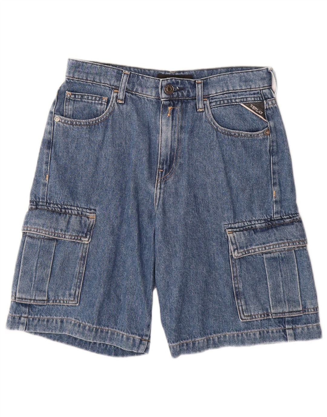 REPLAY Short Cargo en Jean Garçon 11-12 ans W26 Bleu Coton