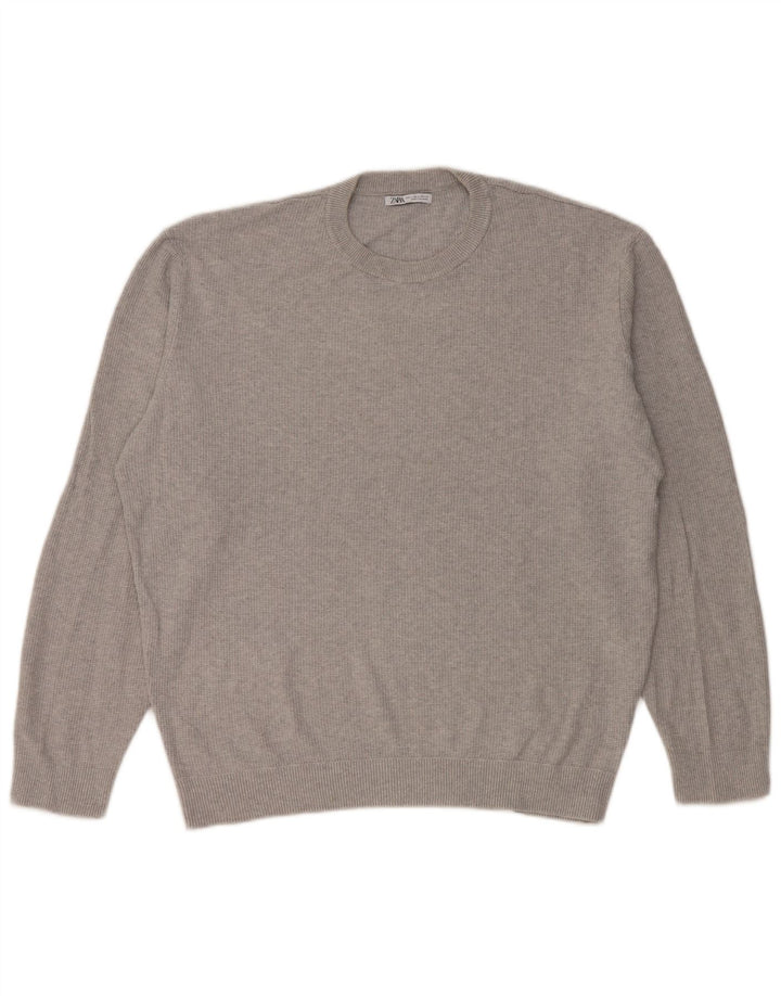 Zara Pull ras du cou pour homme, grand gris