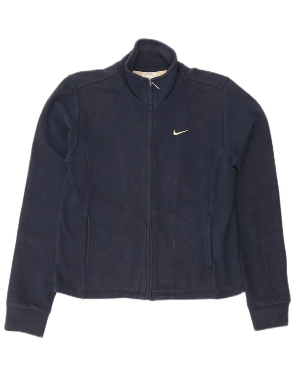 Nike Femme Survêtement Top Veste UK 10 Petit Bleu Marine Coton