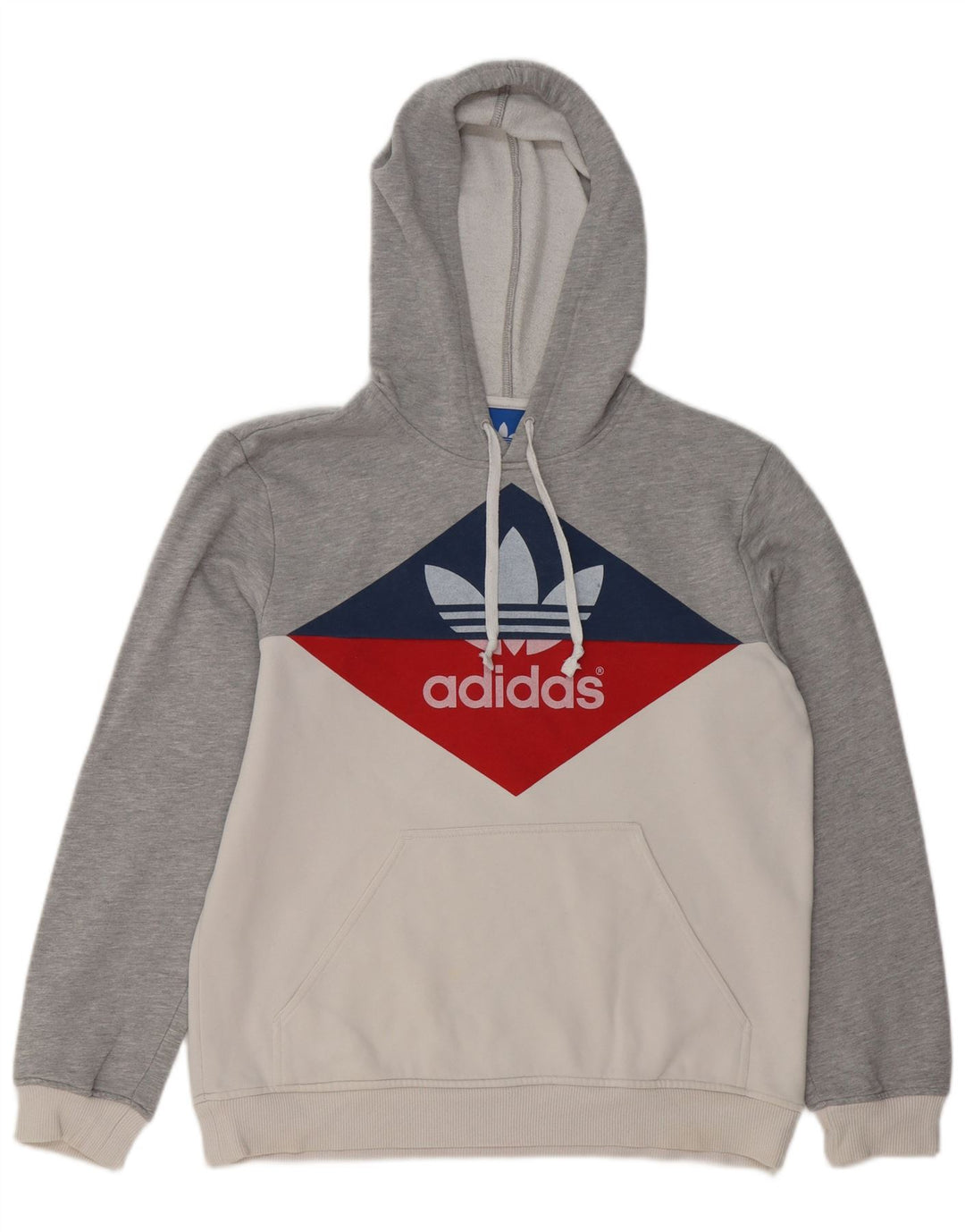 ADIDAS Pull à capuche graphique pour homme en coton color block gris moyen