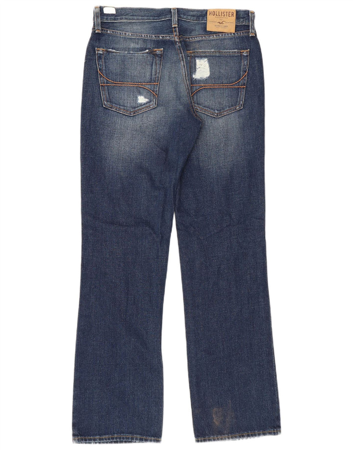Hollister Jean bootcut vieilli pour homme W32 L32 Bleu Coton