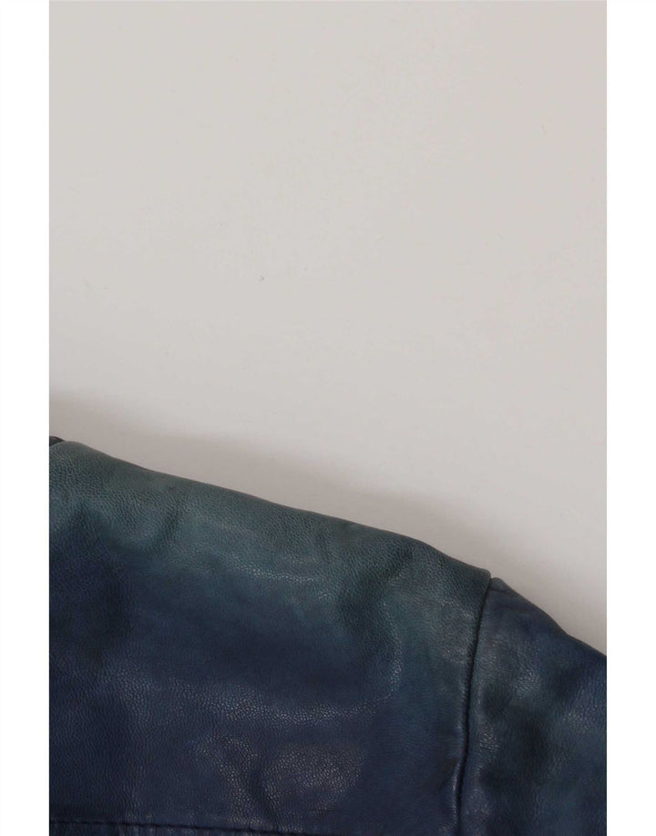 Bomboogie Veste en cuir pour femme UK 12 Bleu moyen