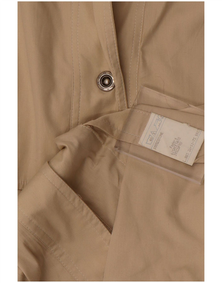 vintage Femme Trench Coat IT 46 Grand Coton Beige