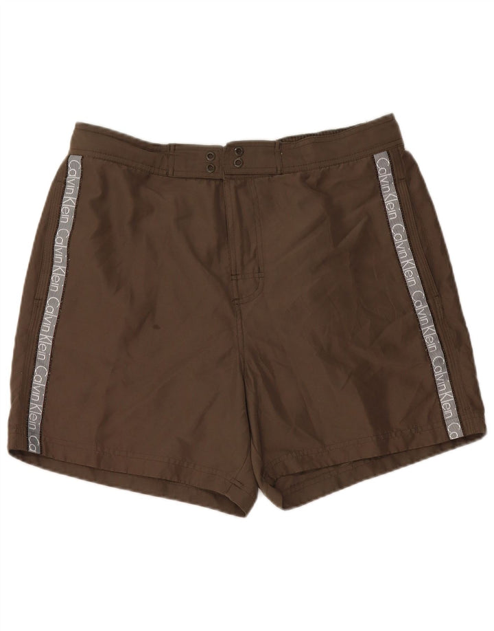 CALVIN KLEIN Short de Bain Graphique Homme Kaki Polyester