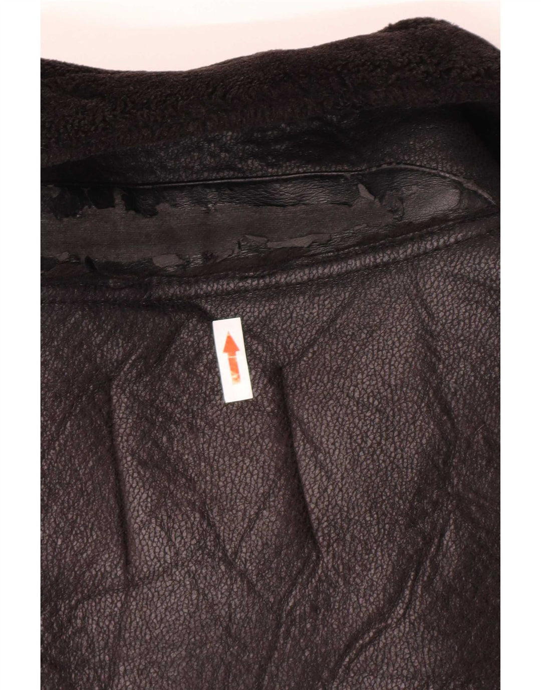 Zara Veste Sherpa en simili cuir pour femme UK 14 Polyuréthane noir moyen