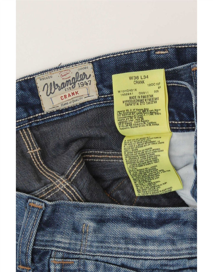Wrangler Jean droit à manivelle pour homme W36 L34 en coton bleu