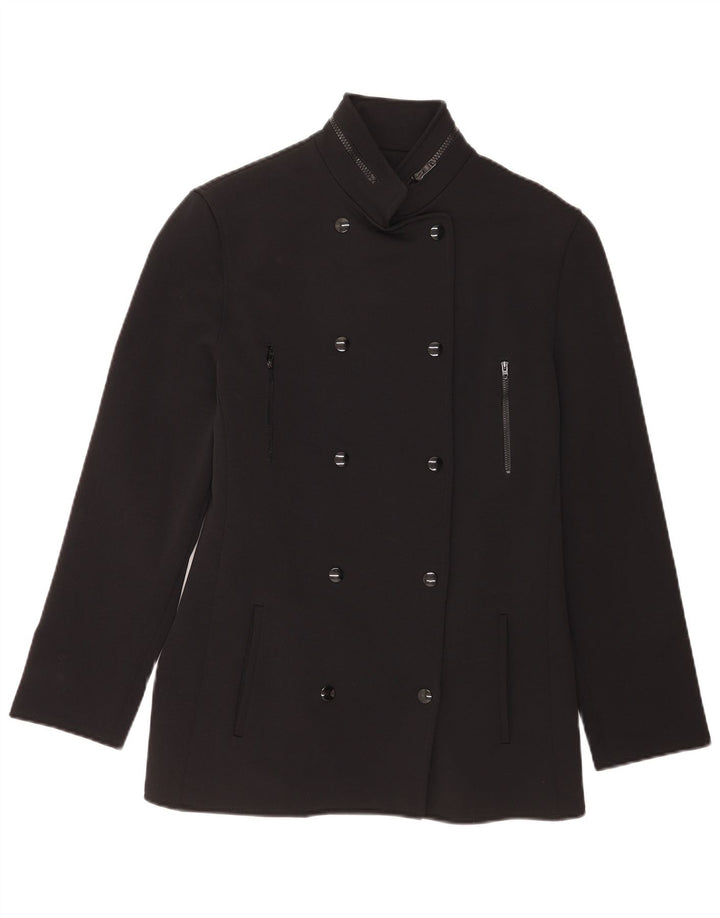 Genny Manteau Croisé Femme IT 42 Moyen Noir Polyamide