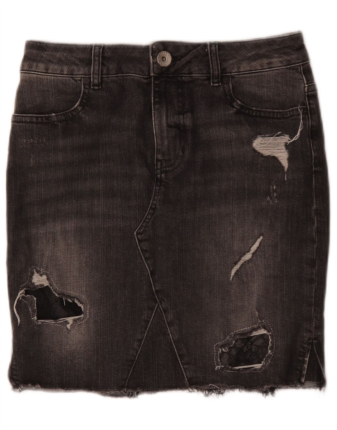 Guess Jupe en jean vieilli pour femme W27 Petit coton gris