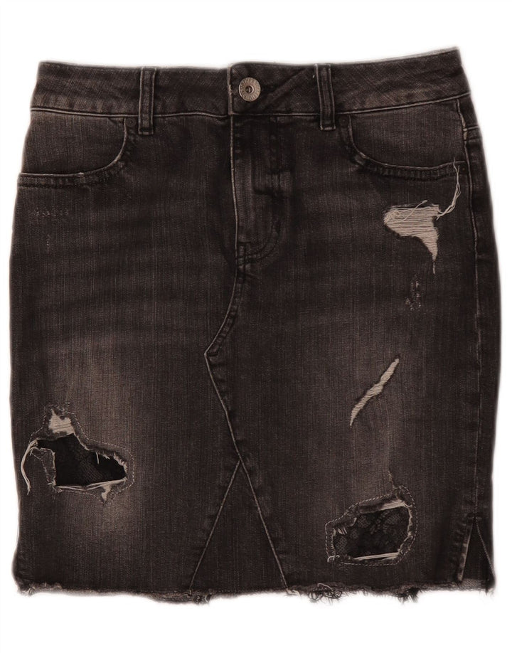 Guess Jupe en jean vieilli pour femme W27 Petit coton gris