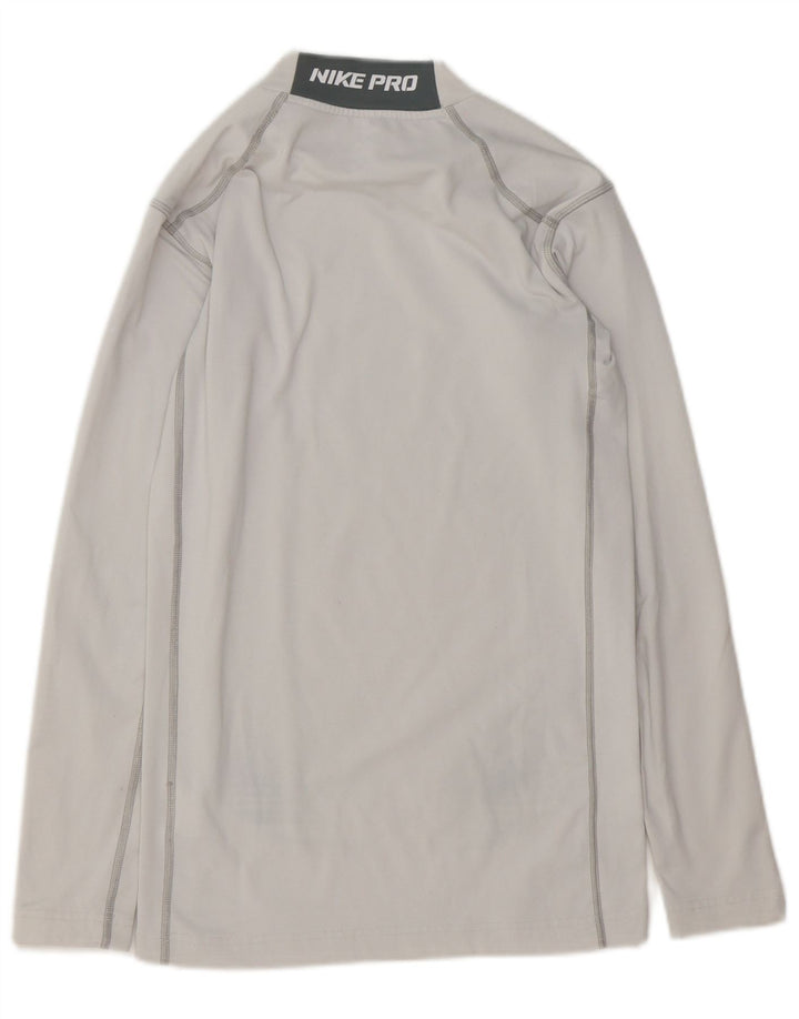 Nike Hommes Dri Fit Graphic Haut à manches longues Petit Gris Polyester