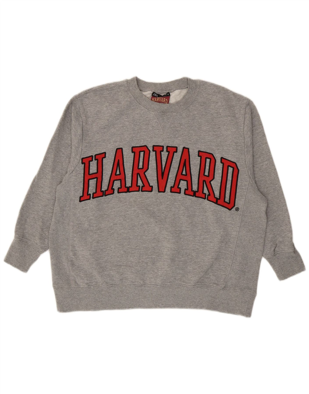 Zara Harvard Graphic Sweat-shirt surdimensionné pour femme UK 10 Petit Gris