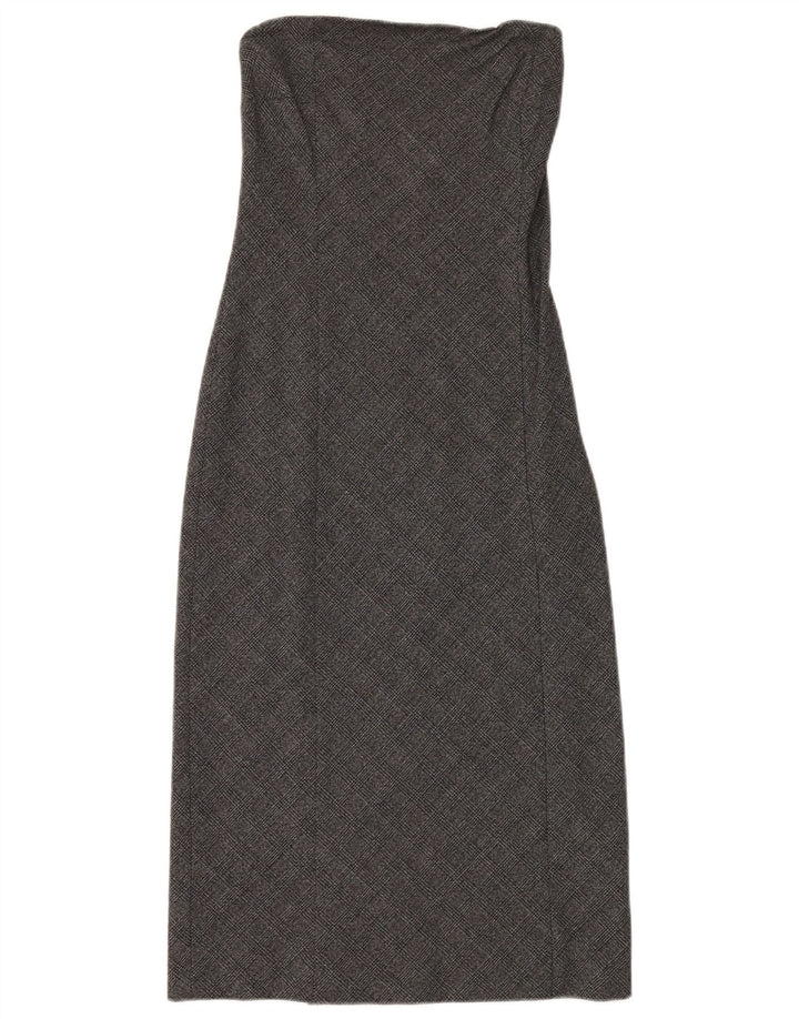 Patrizia Pepe Femme Robe Bustier IT 42 Viscose Pied-de-Poule Gris Moyen