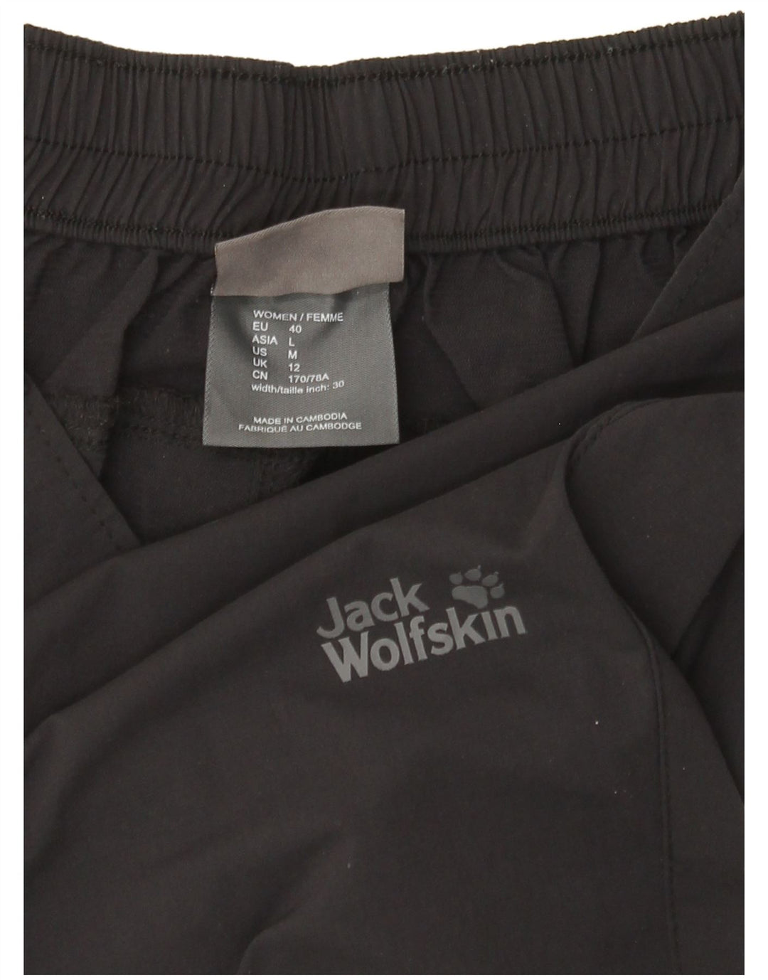 Jack Wolfskin Bermuda Femme UK 12 Medium W32 Noir