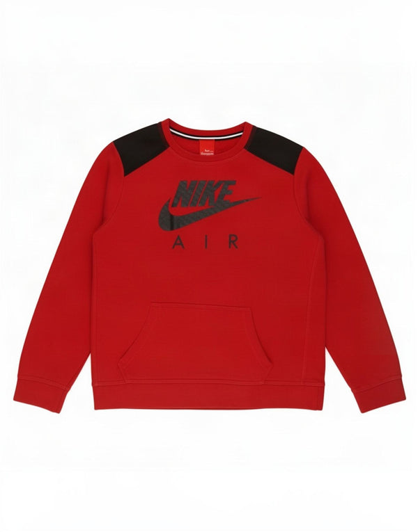 Nike Sweat-shirt graphique pour garçon 13-14 ans XL Rouge Colorblock Coton