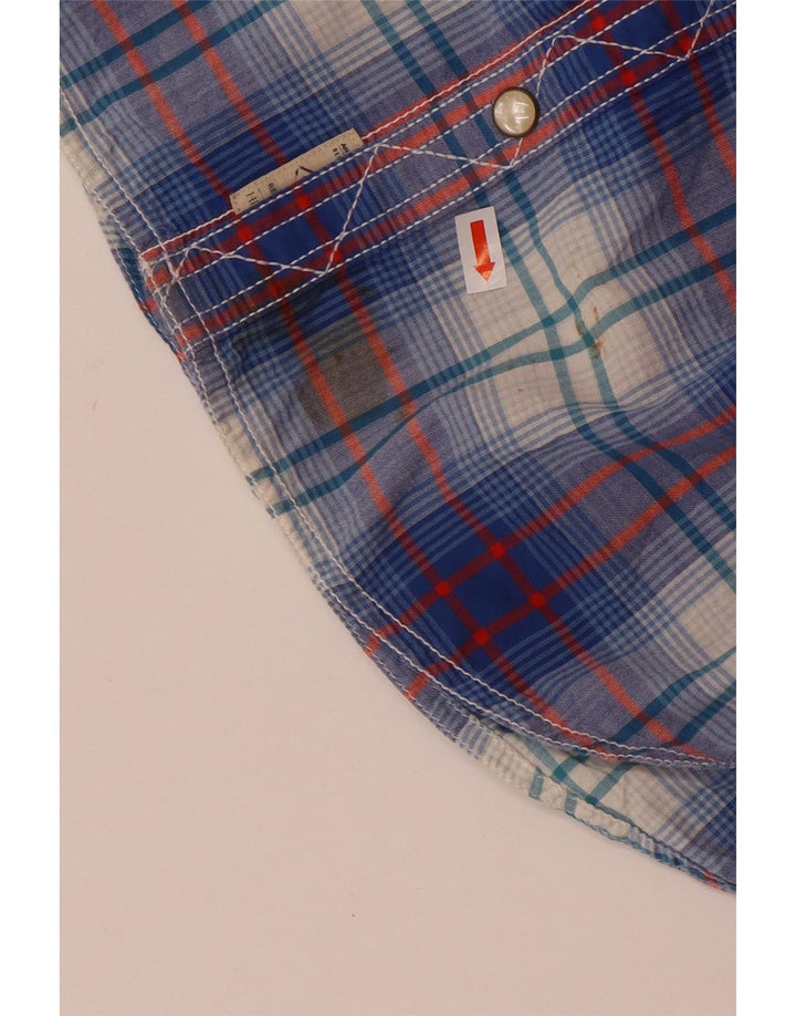 Tommy Hilfiger Chemise Graphique à Manches Courtes Homme Bleu Moyen à Carreaux Coton