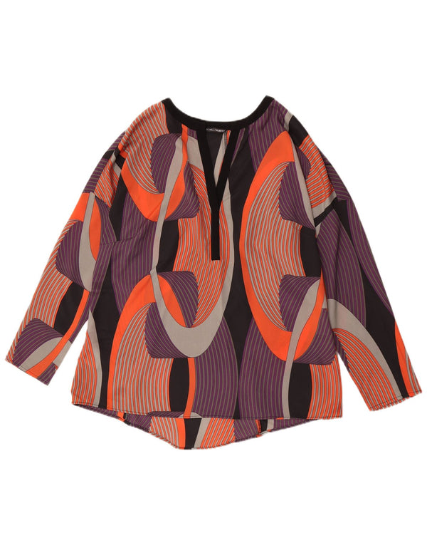 Fiorella Rubino Haut à manches longues pour femme UK 16 Large Multicolore Géométrique