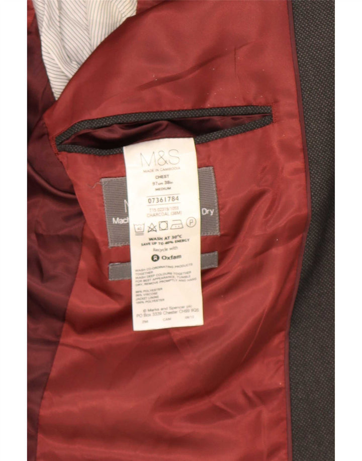 Marks & Spencer Veste blazer à 2 boutons pour homme UK 38 Gris moyen Polyester
