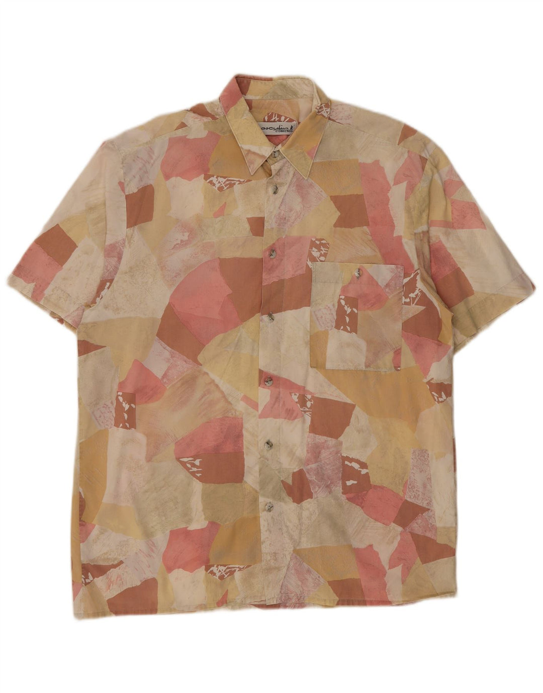 Chemise à manches courtes à motif abstrait pour hommes, grande taille, multicolore
