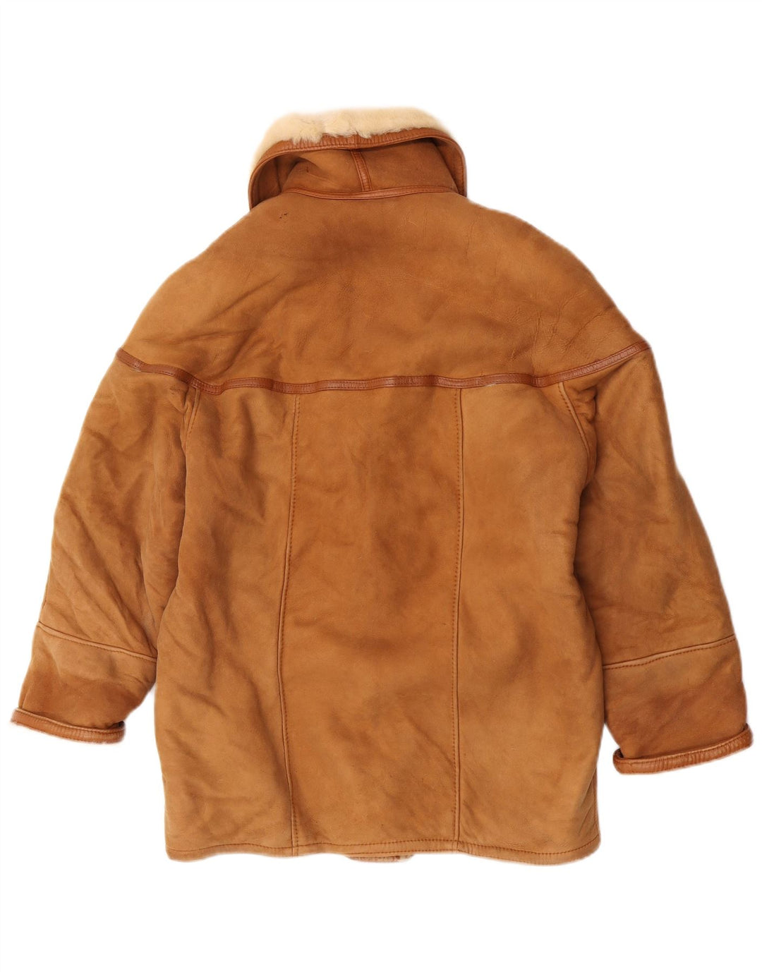 veste en peau de mouton femme vintage IT 42 peau de mouton beige moyen