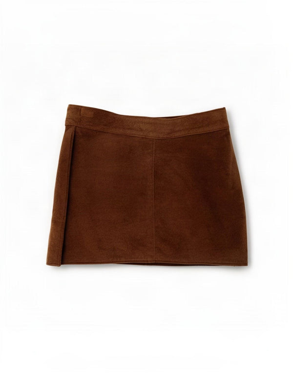 Zara Femme Mini Jupe En Daim IT 44 Medium W25 Marron