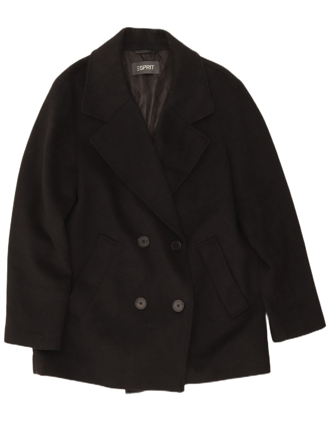 Esprit Veste blazer croisée pour femme UK 16 Large Noir